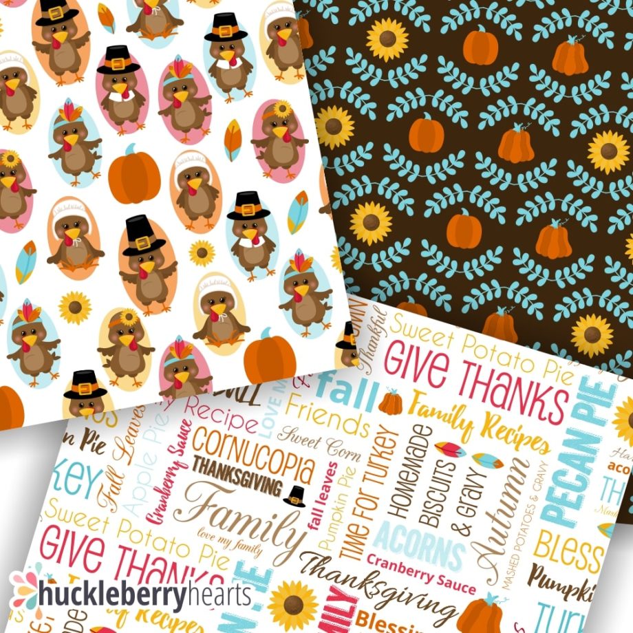 Thanksgiving Turkey Digital Paper