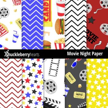 Movie Night Digital Paper