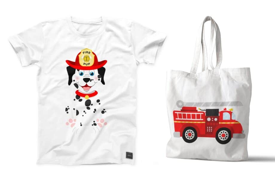 Assorted Dog and Fire Station Clipart and Vector Set