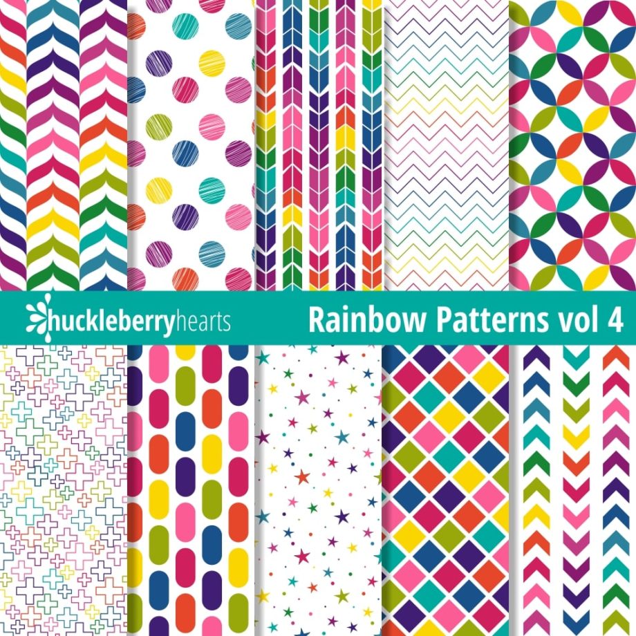Bright and Colorful Rainbow Patterned Digital Paper. Seamless Repeatable Pattern images