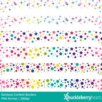 Rainbow Stars Confetti Clipart