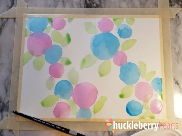 Watercolor Flowers and Leaves