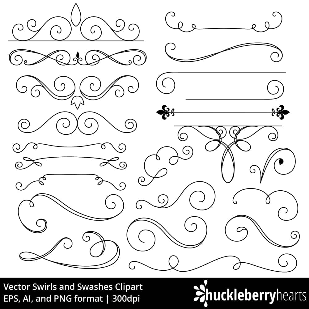 Vector Swirls and Swashes Clipart