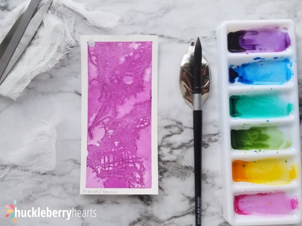 Adding Watercolor Texture with Gauze or Cheesecloth
