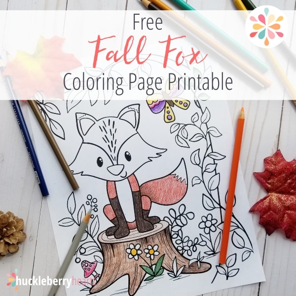 Free Fall Fox Coloring Page Printable From Huckleberry Hearts