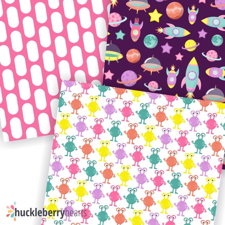 Girly Outer Space Seamless Digital Scrapbook Paper