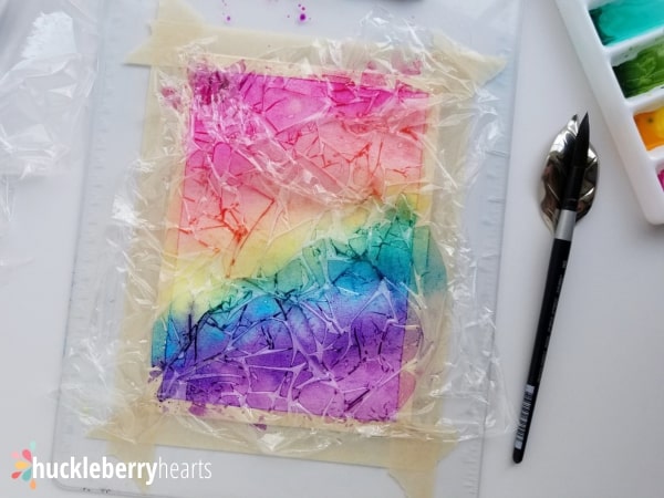 Watercolor Texture Using the Plastic Wrap Technique