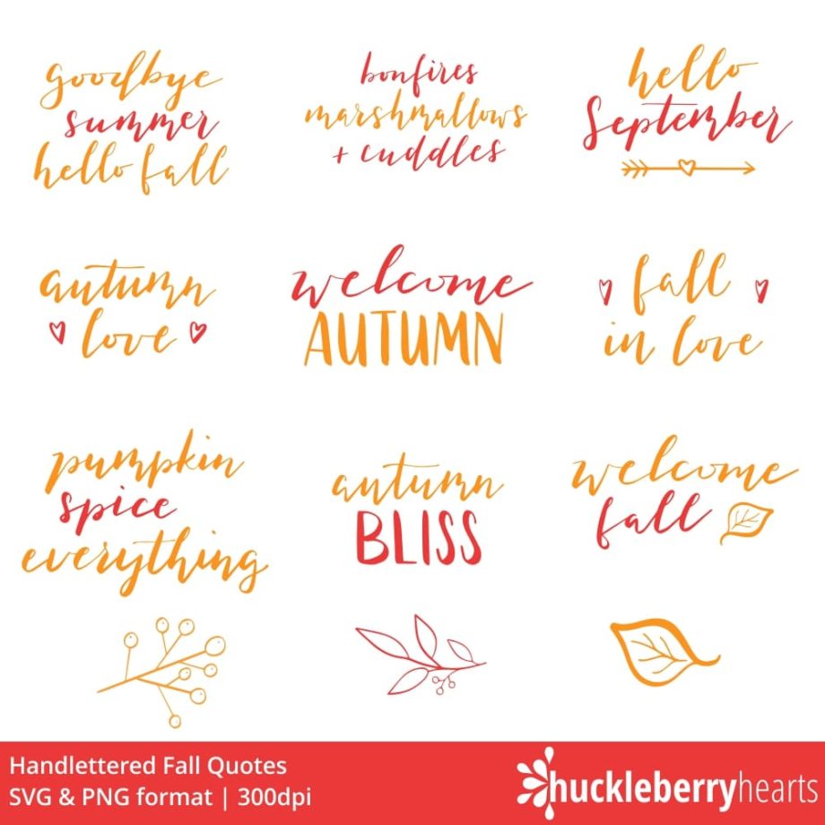 Handlettered Fall Quotes