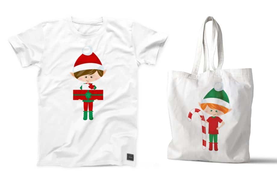 assorted Christmas elf boy clipart and vector set