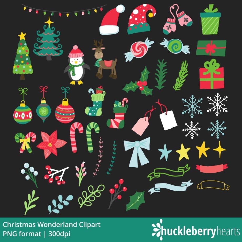 Christmas Wonderland Clipart Bundle - Huckleberry Hearts