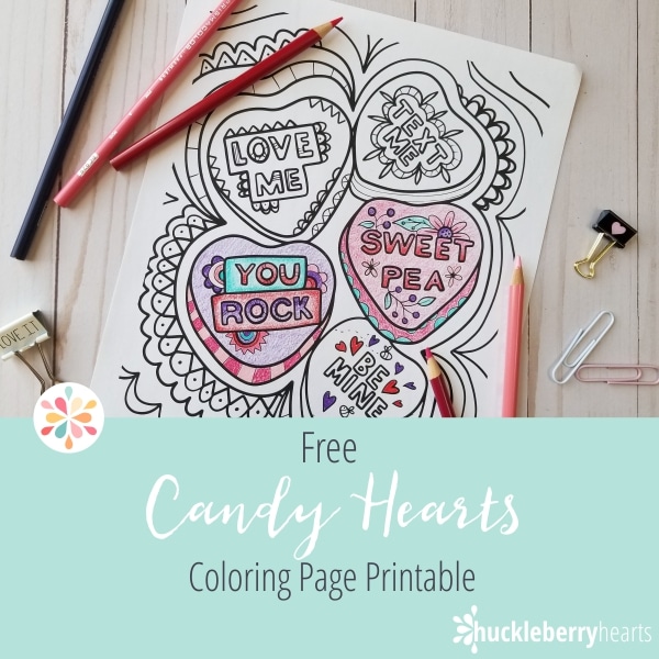 Flowers and Hearts Coloring Page