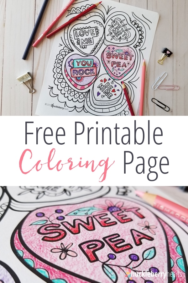 Free Valentine Coloring Page from Huckleberry Hearts