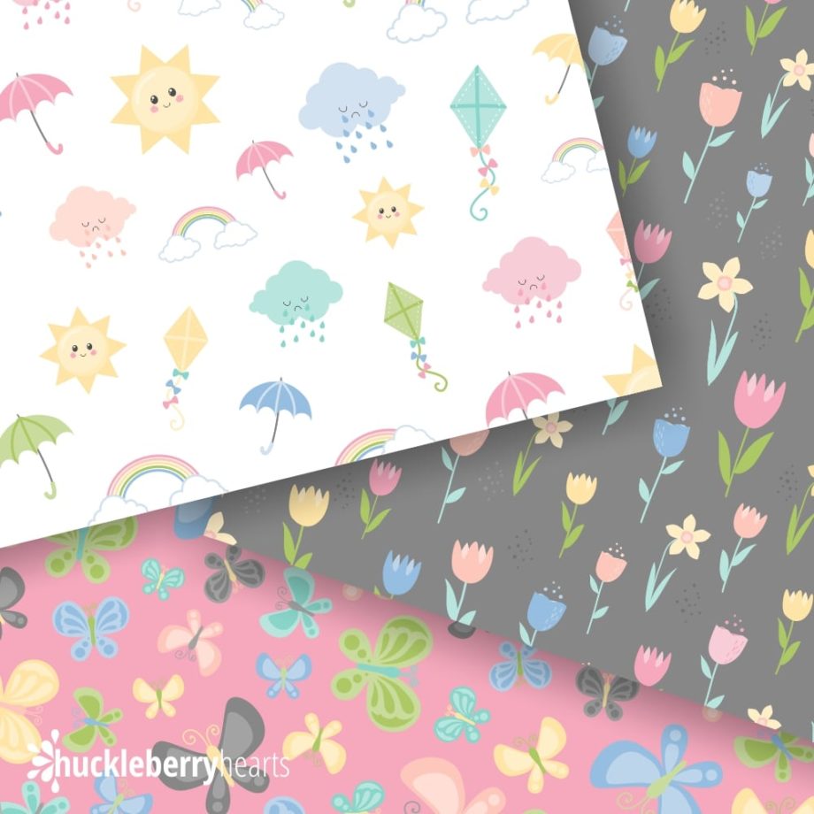 Samples of digital scrapbook paper