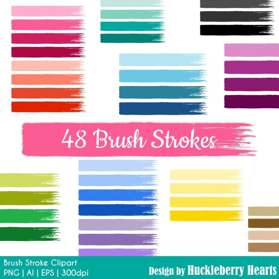 Brush Stroke Clipart and Vector Set