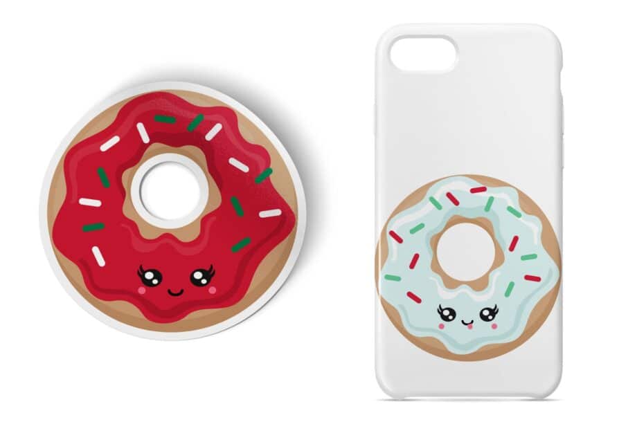 Kawaii Christmas Donuts Clipart