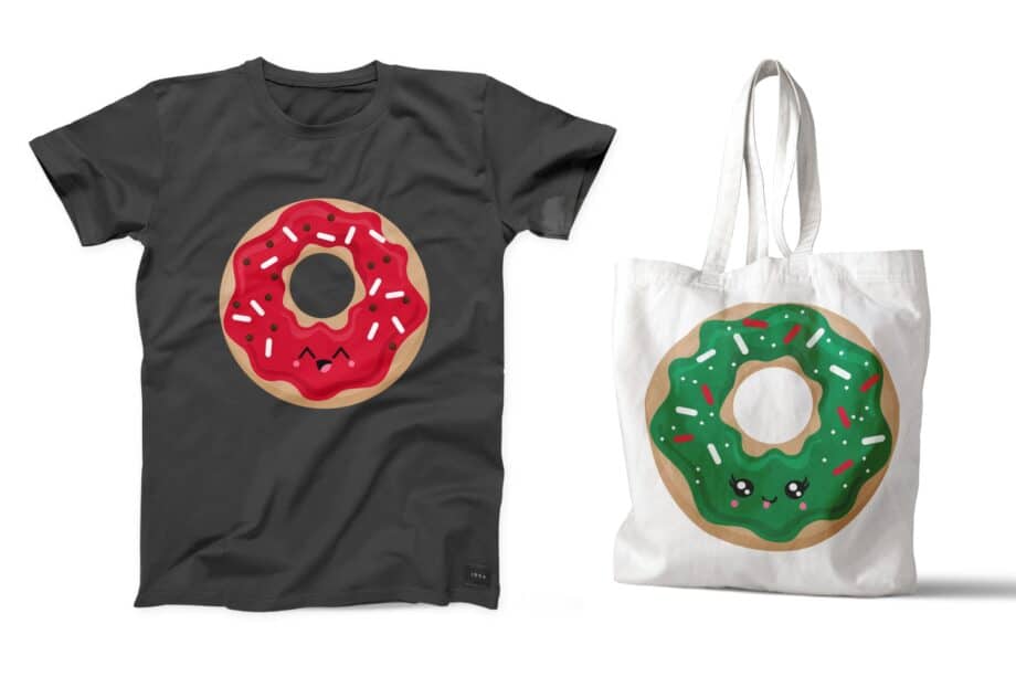 Kawaii Christmas Donuts Clipart