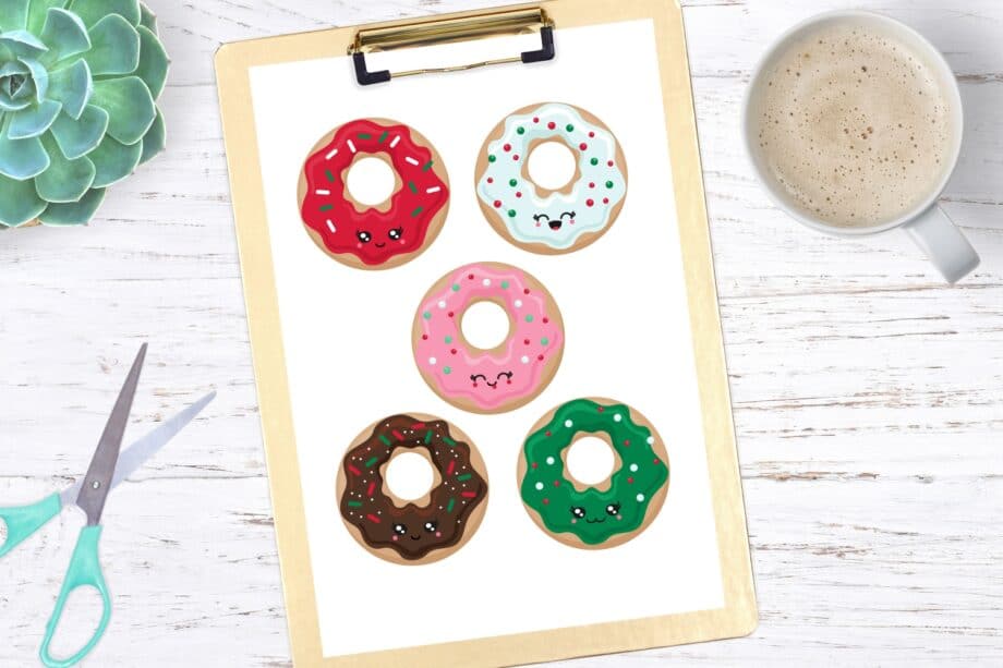 Assorted Christmas Donut Clipart and Vector Set