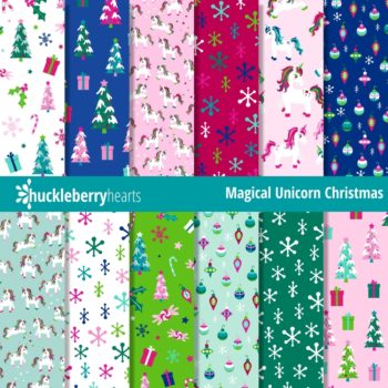 Assorted Christmas Themed Unicorn Digital Patterns