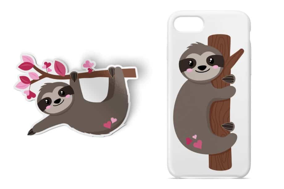 Valentine Sloth Clipart Sample 3