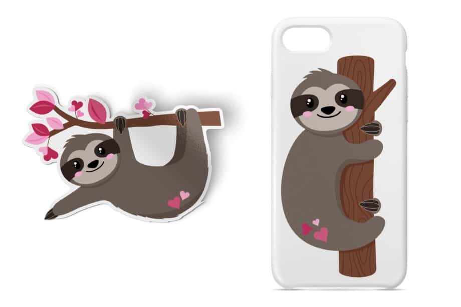 Valentine Sloth Clipart