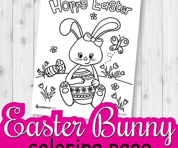 Coloring Page for Kids with Easter Bunny and Easter Egg