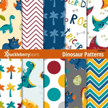 Assorted Dinosaur Digital Patterns