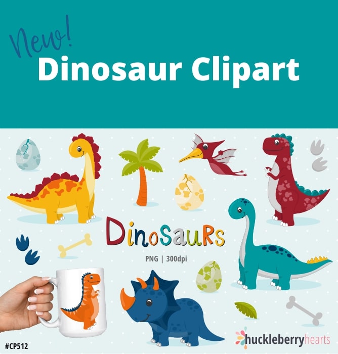 set of dinosaur clipart