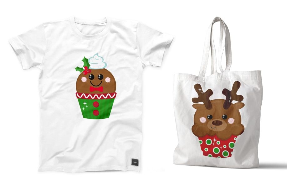 Christmas Cupcake Friends Clipart