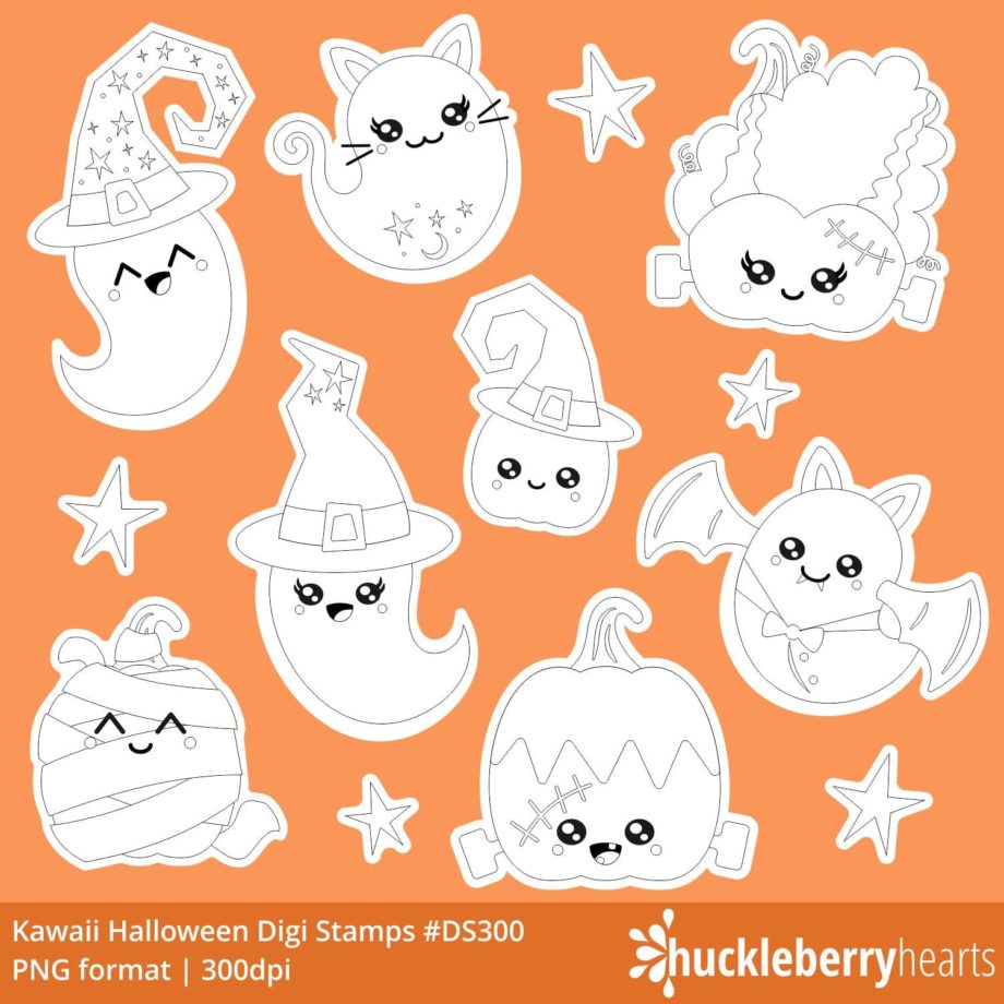 Kawaii Halloween Digi Stamps