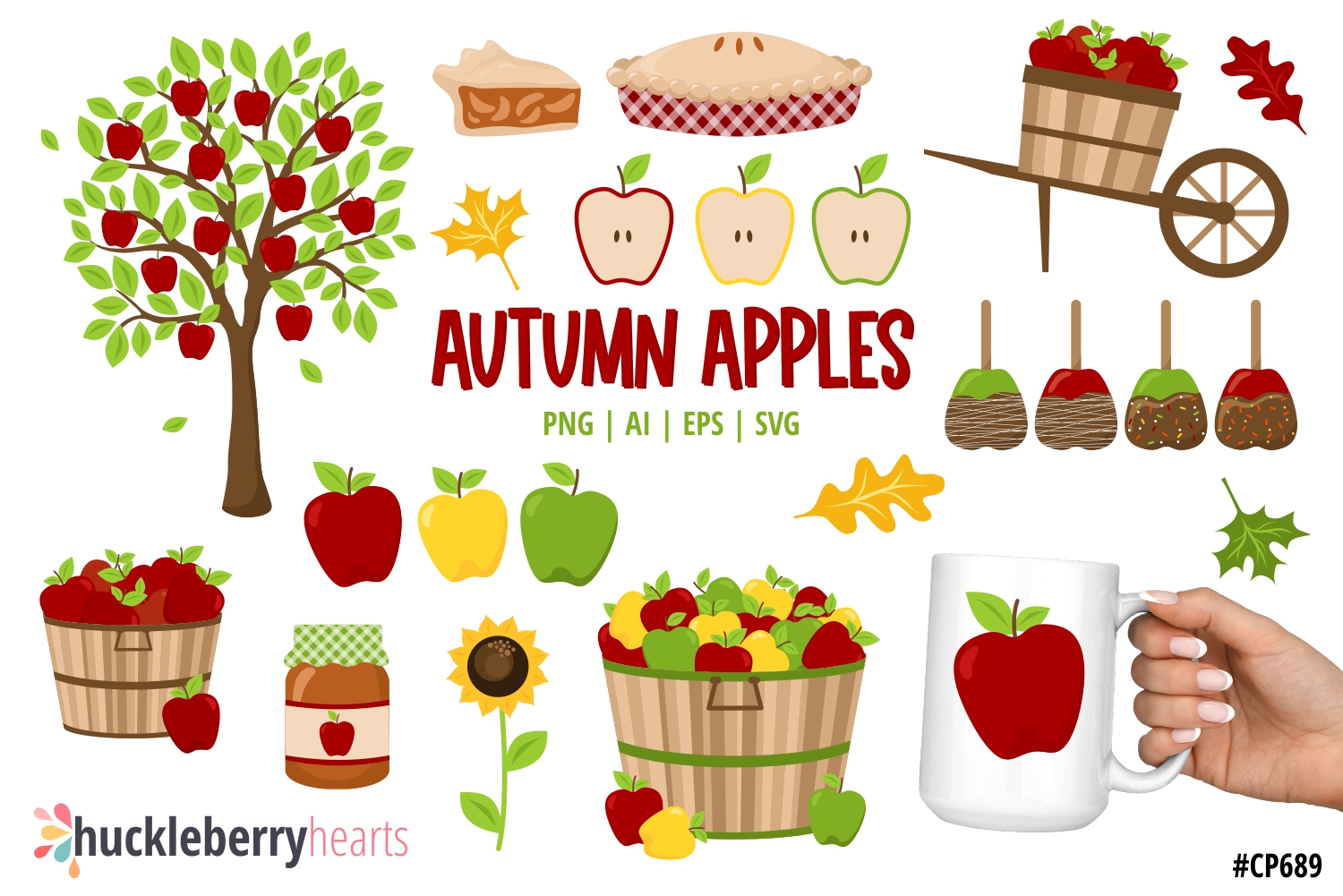 Autumn Apple Clipart Set
