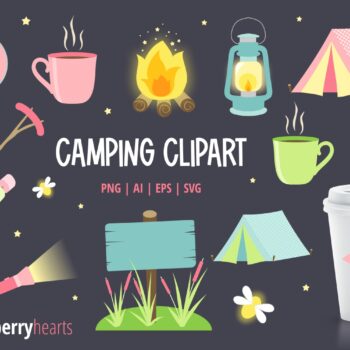 Camping Clipart and Vector Set