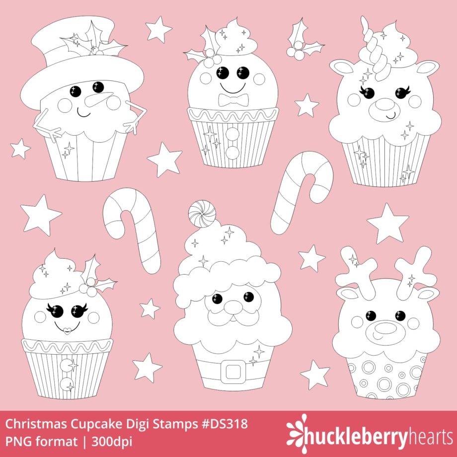 Christmas Cupcake Friends Digi Stamps