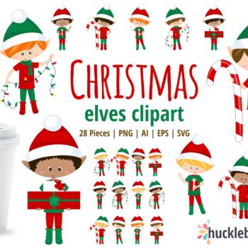 Christmas Elf Boys Clipart