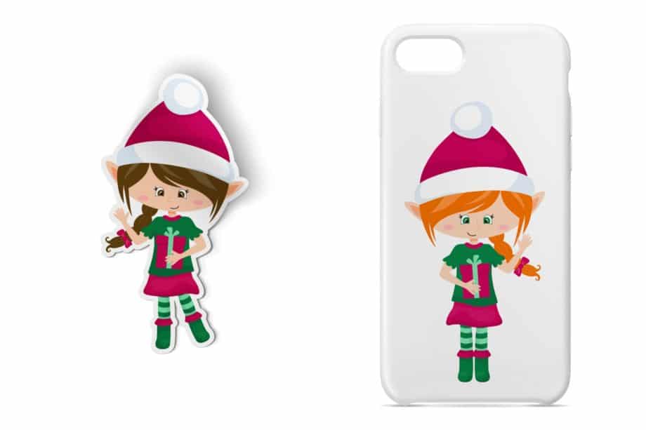 Christmas Elf Girls Clipart