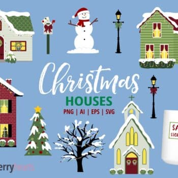 Christmas Houses Clipart