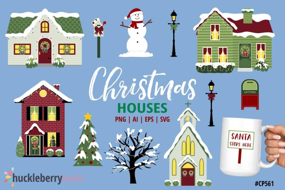 Christmas Houses Clipart