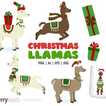 Christmas Llama Clipart