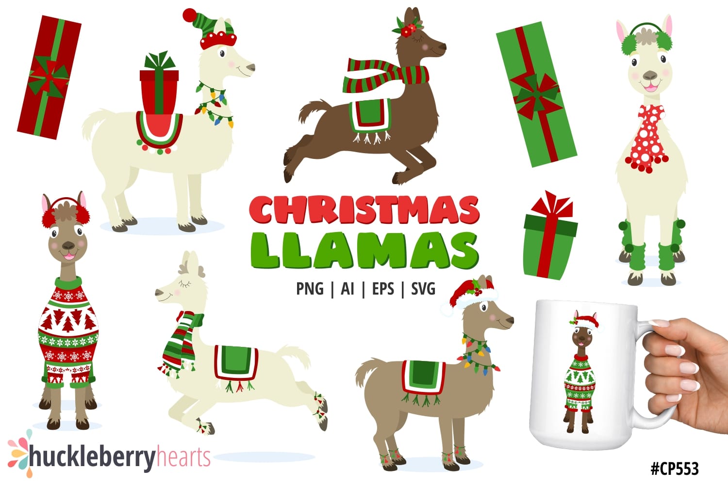 Christmas Llama Clipart
