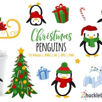 Christmas Penguins Clipart