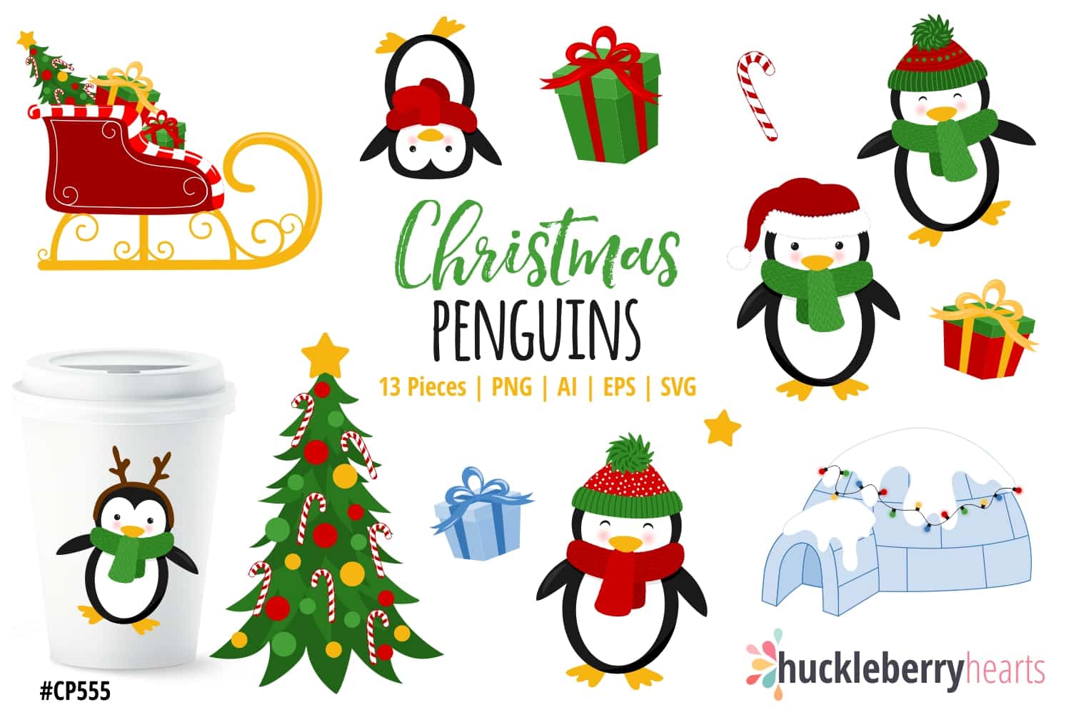 Christmas Penguins Clipart