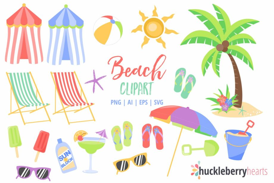 Day at the Beach Clipart Set