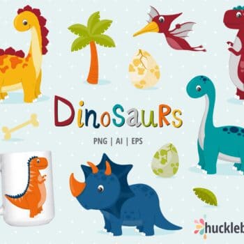 Dinosaur Themed Clipart Set