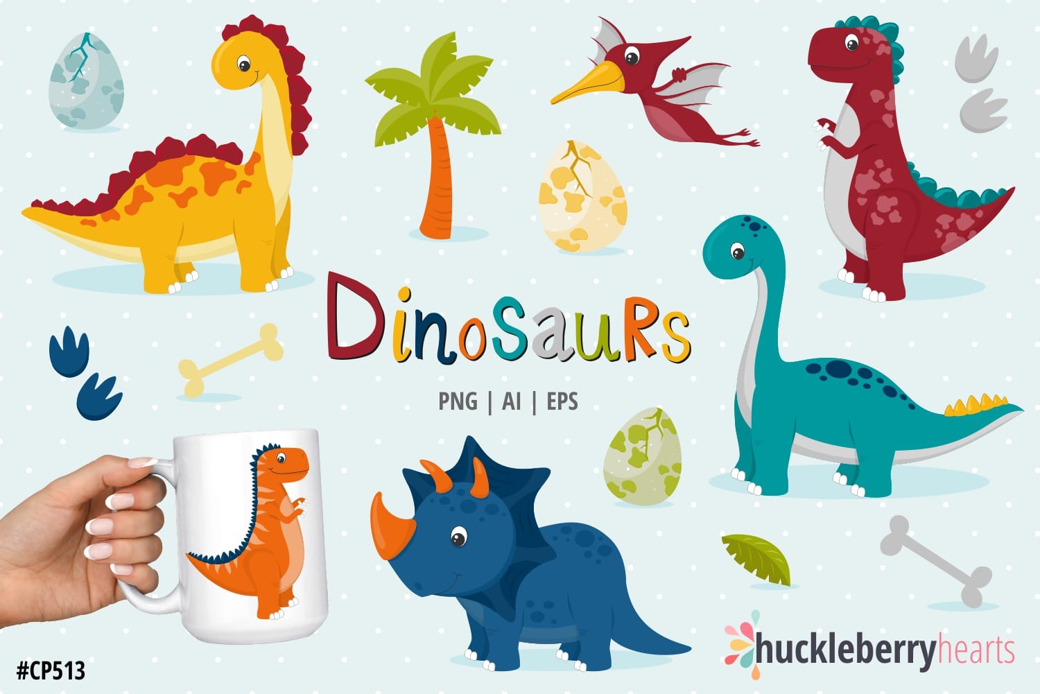 Dinosaur Themed Clipart Set