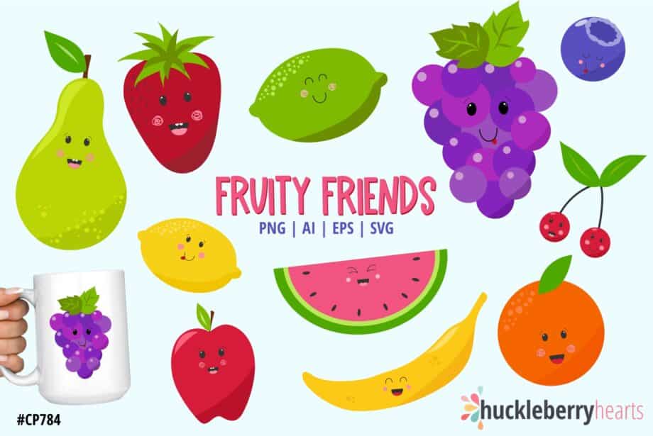 Fruity Friends Clipart