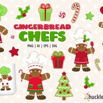 Assorted Gingerbread Chef Clipart Set