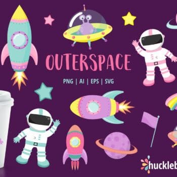 Girly Outer Space Clipart