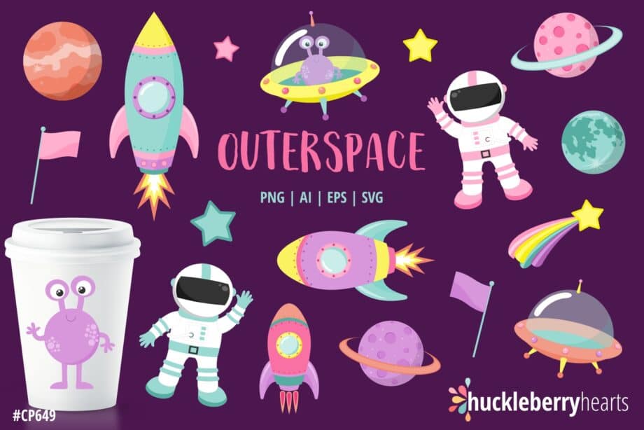 Girly Outer Space Clipart
