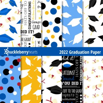 Assorted Graduation digital papers for class of 2022