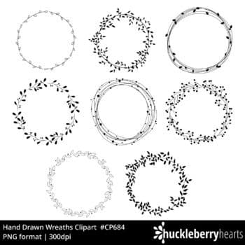 Hand Drawn Wreath Clipart