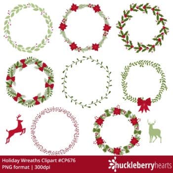 Holiday Wreaths Clipart